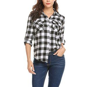 SO Heritage Black Buffalo Plaid Button Up Shirt EUC sz XS